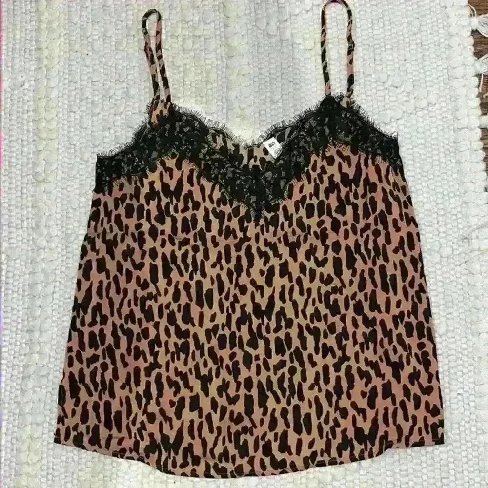 BP cheetah print tank top camisole lace new